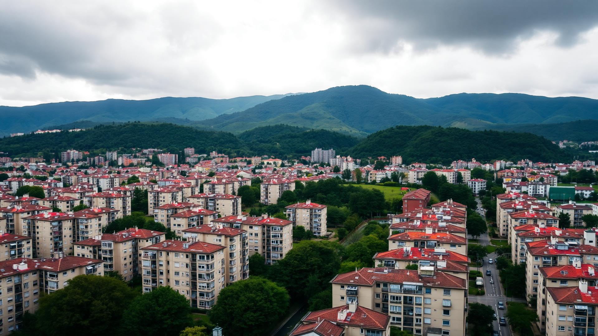 Vista aérea de Oviedo, Asturias